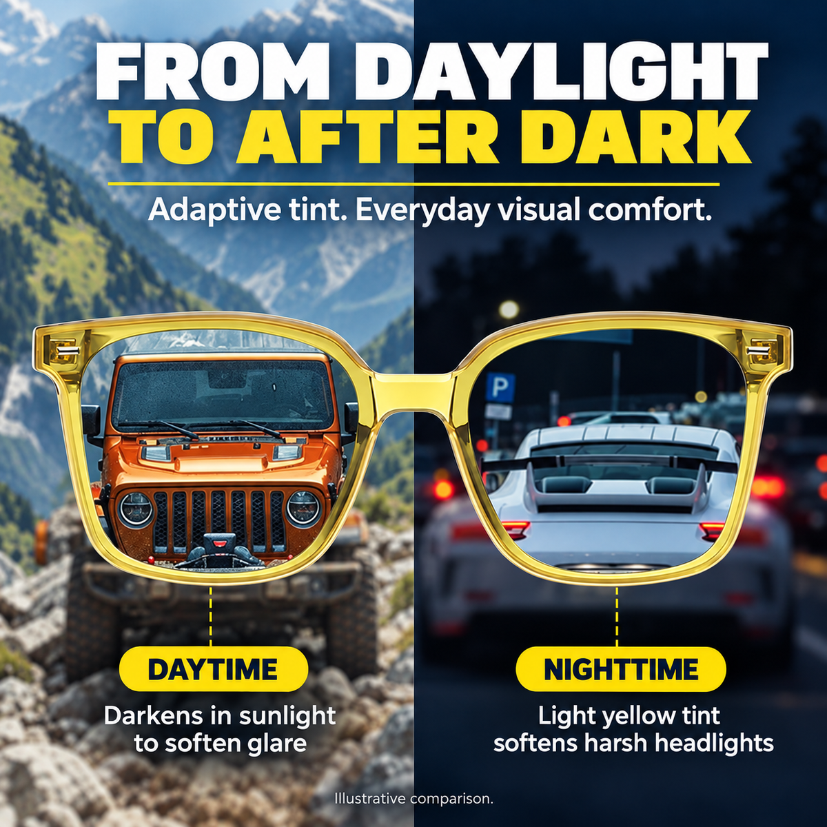 ❤️Light-Adaptive Day & Night Driving Glasses