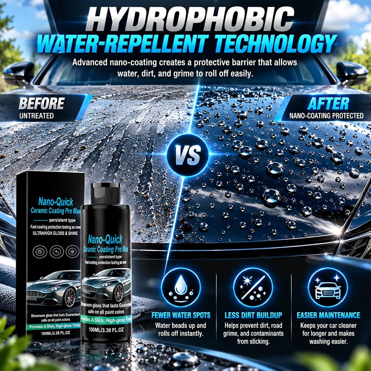 🎉Nano-Quick Ceramic Coating Pro Max, Quick Effect Coating Agent