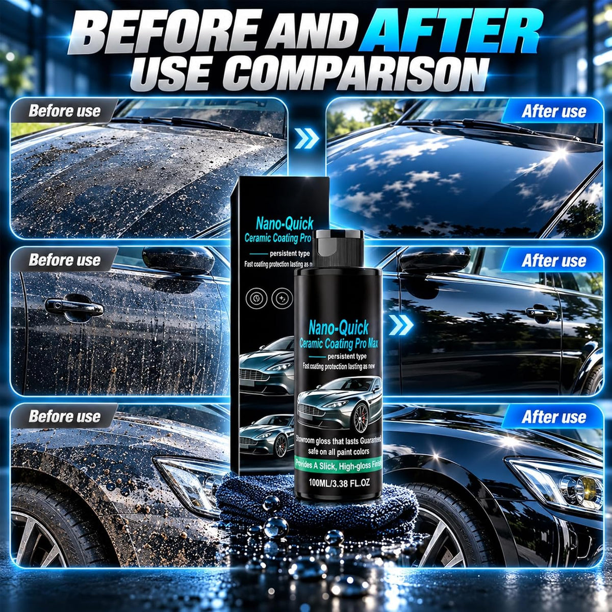 🎉Nano-Quick Ceramic Coating Pro Max, Quick Effect Coating Agent