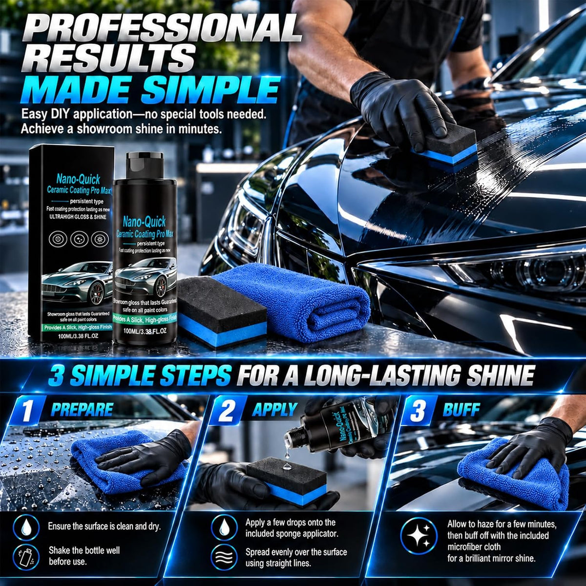 🎉Nano-Quick Ceramic Coating Pro Max, Quick Effect Coating Agent