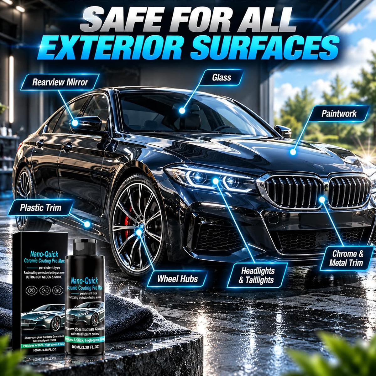 🎉Nano-Quick Ceramic Coating Pro Max, Quick Effect Coating Agent