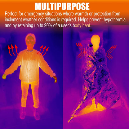 🎉Emergency Blanket Mylar Thermal Blanket(5 Pack) Extra Large Survival Gear