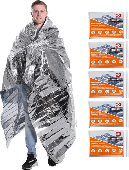🎉Emergency Blanket Mylar Thermal Blanket(5 Pack) Extra Large Survival Gear
