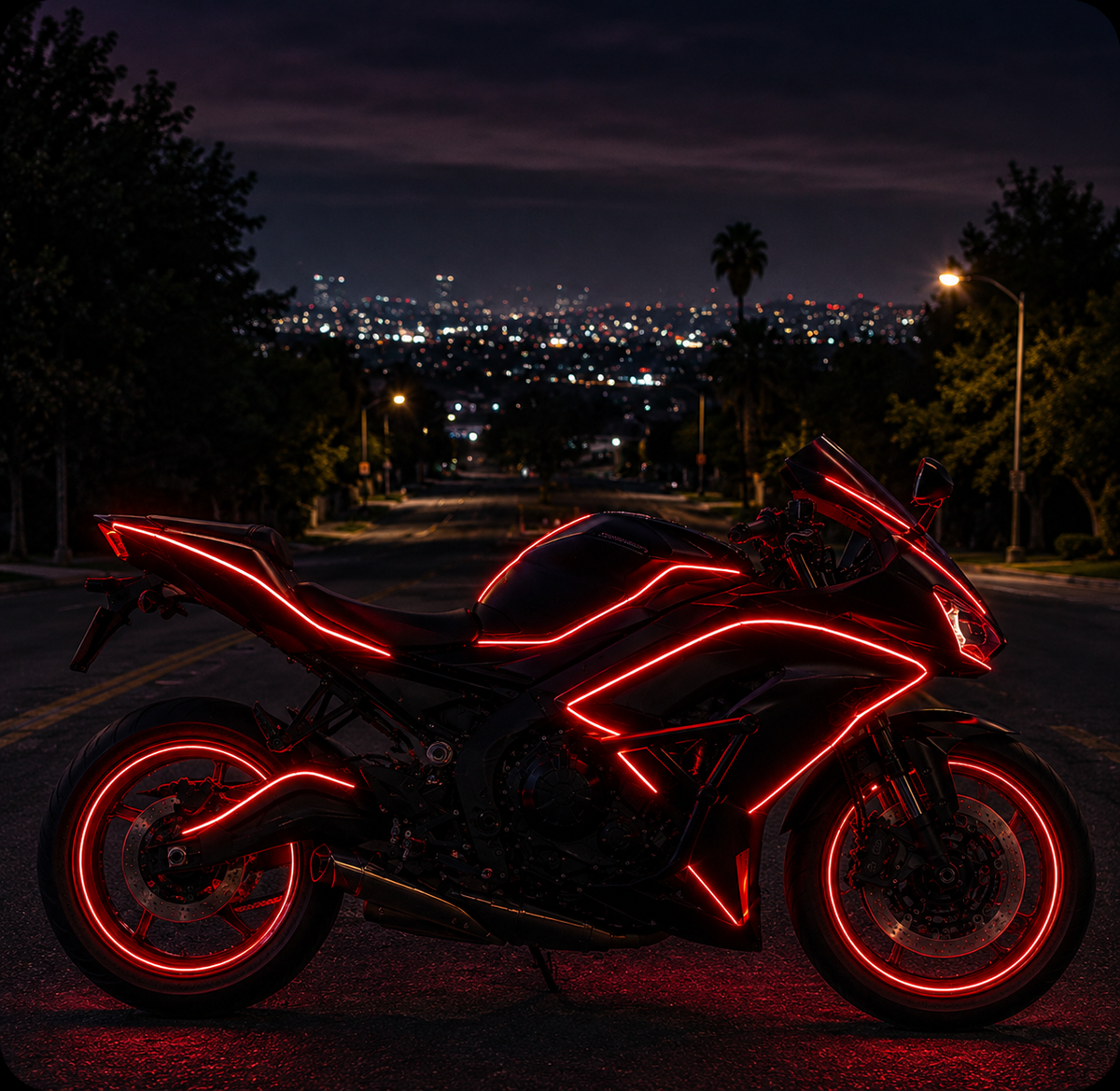 ❤️Motorcycle RGB LED Light Kit – App-Controlled Custom Glow