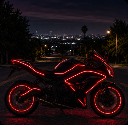 ❤️Motorcycle RGB LED Light Kit – App-Controlled Custom Glow