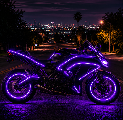 ❤️Motorcycle RGB LED Light Kit – App-Controlled Custom Glow
