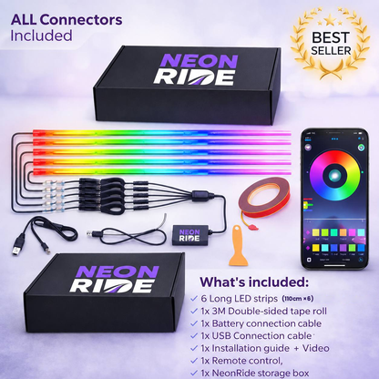 ❤️Motorcycle RGB LED Light Kit – App-Controlled Custom Glow