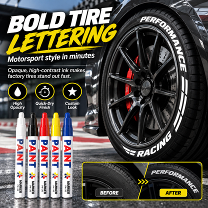 ❤️Multi-Surface Tire Paint Marker – Bold Lettering & Scratch Touch-Up