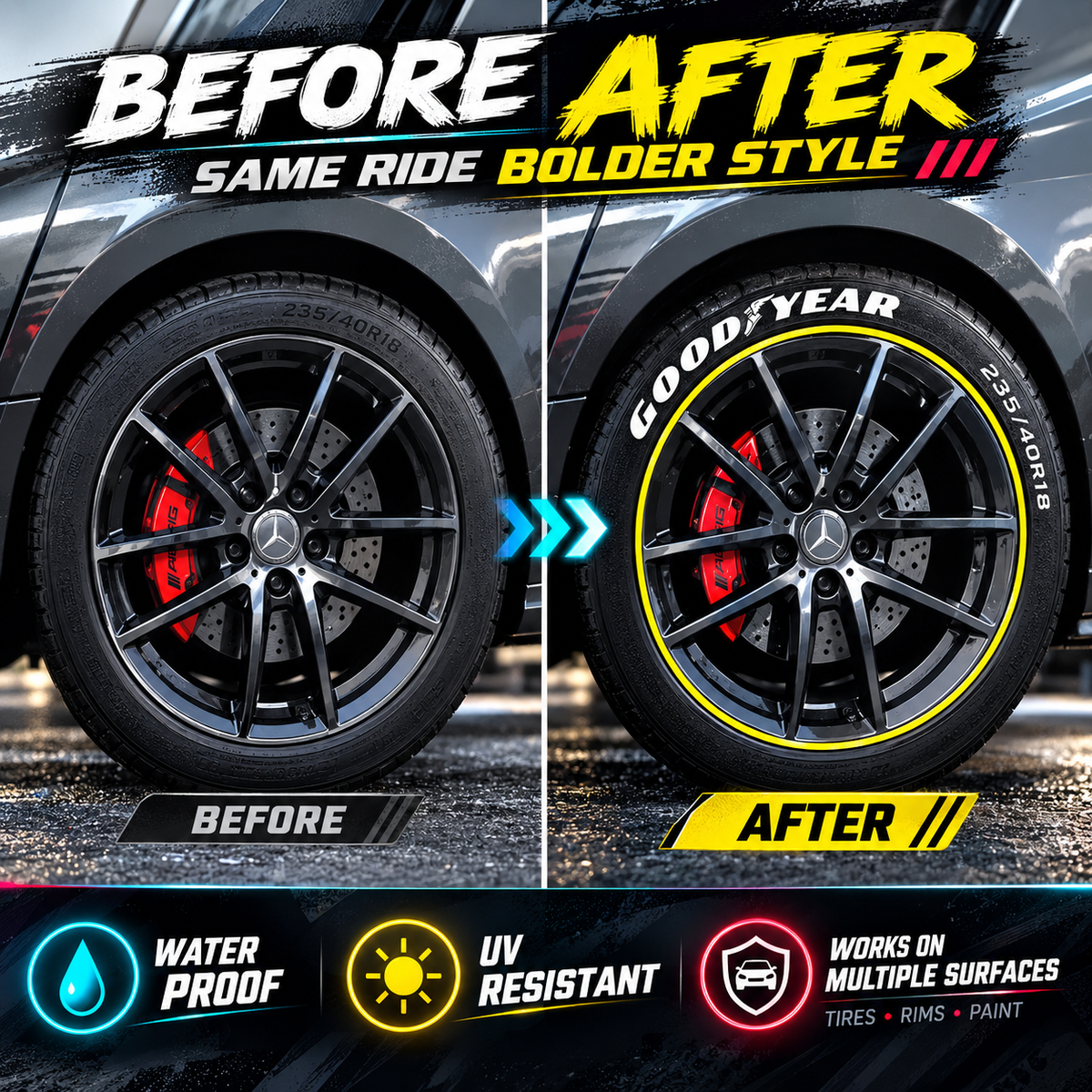 ❤️Multi-Surface Tire Paint Marker – Bold Lettering & Scratch Touch-Up