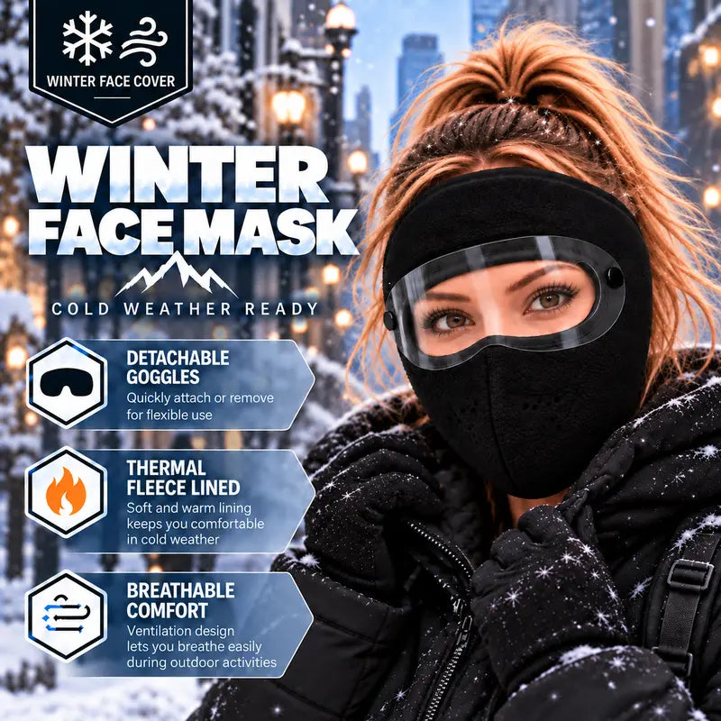 ❤️ 2-Pack Winter Fleece Face Masks with Goggles