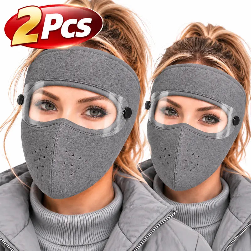 ❤️ 2-Pack Winter Fleece Face Masks with Goggles