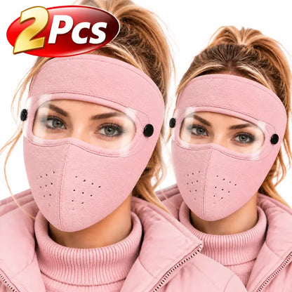 ❤️ 2-Pack Winter Fleece Face Masks with Goggles