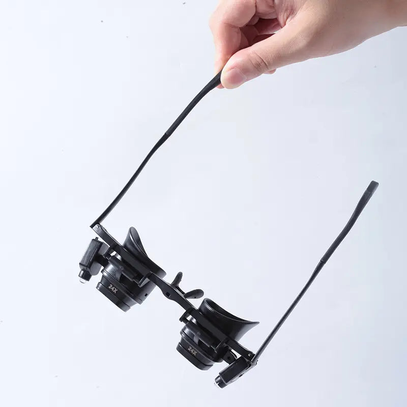 ❤️LED Headband Magnifier – Adjustable 2X–24X Magnification