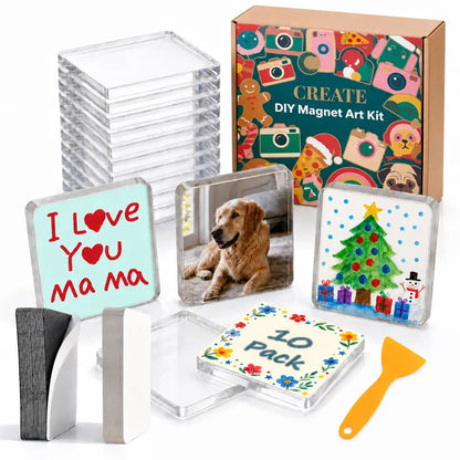 ❤️DIY Acrylic Photo Magnets – 2×2" Clear Magnetic Frames