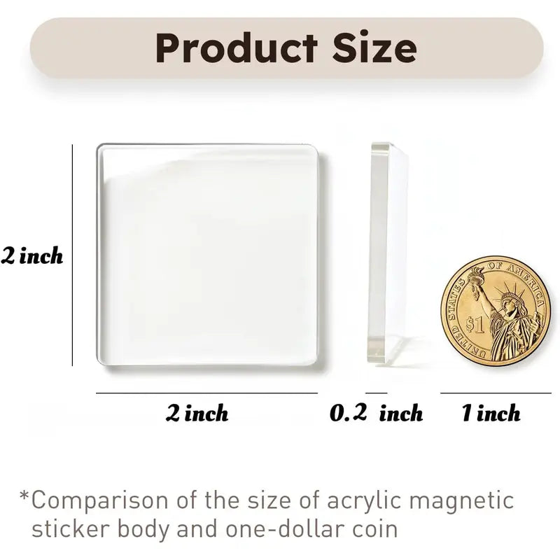 ❤️DIY Acrylic Photo Magnets – 2×2" Clear Magnetic Frames