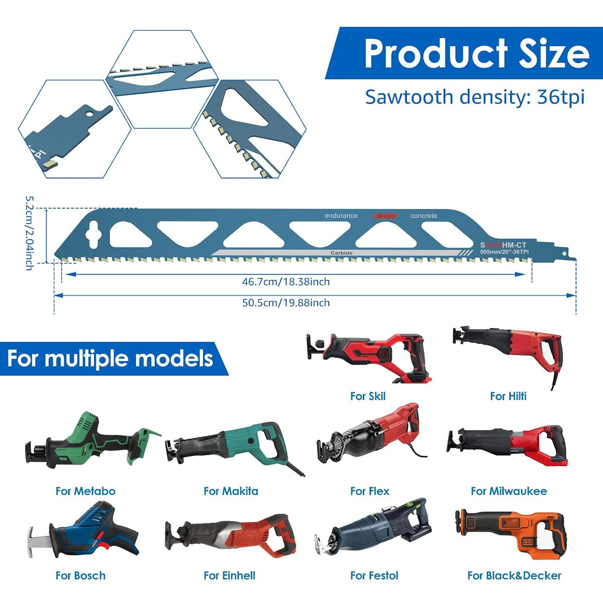 🎉Carbide-Tipped Reciprocating Saw Blade for Brick & Masonry