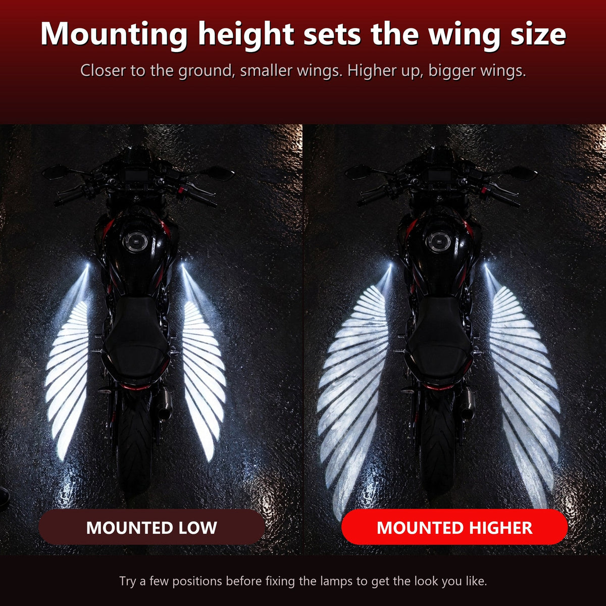 ❤️Motorcycle Angel Wing LED Projector Lights