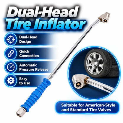 🎁16" Dual-Head Tire Air Chuck – Extended Reach Inflation Tool