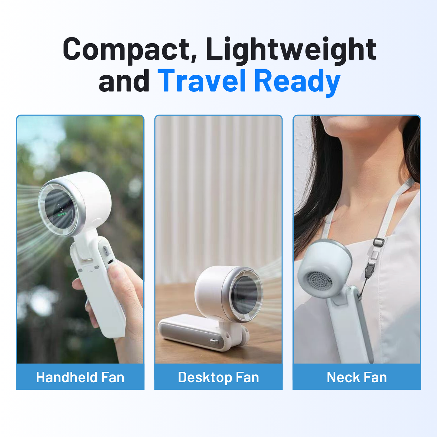 Portable Handheld Turbo Fan — 5-Speed. 4000mAh. 10H Battery Life