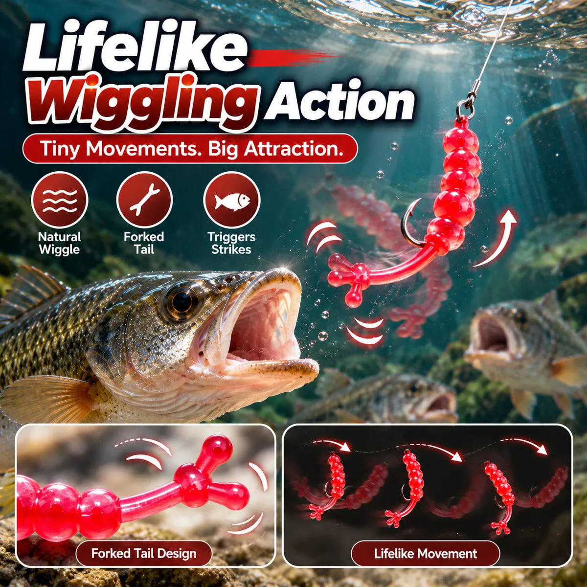🎁60Pcs Lifelike Maggot Soft Fishing Lures – Scented & Flexible Bait