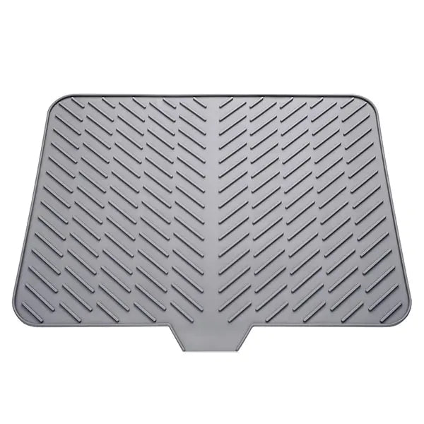 🧺 Silicone Dish Drying Mat, Heat Resistant Non-Slip Foldable Drain Pad with Built-In Drain Lip