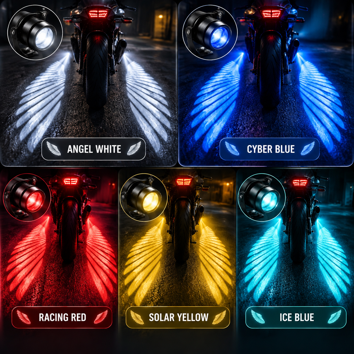 ❤️Motorcycle Angel Wing LED Projector Lights