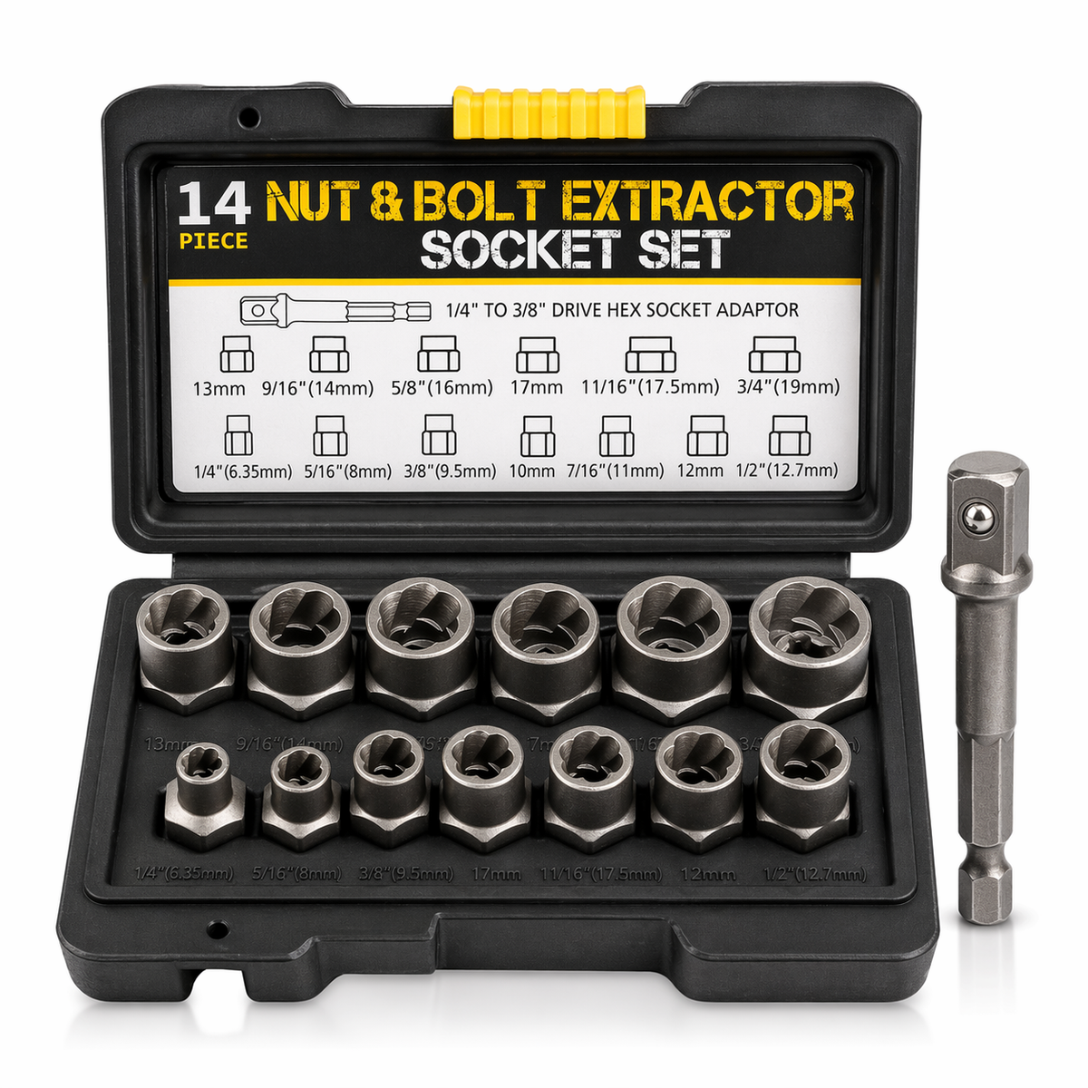 🎉14-Piece Nut & Bolt Extractor Socket Set
