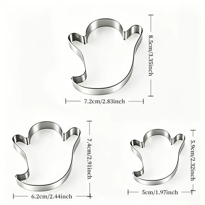 🎁12Pcs Halloween Cookie Cutter Set – Ghost, Witch Hat, Pumpkin & Bat