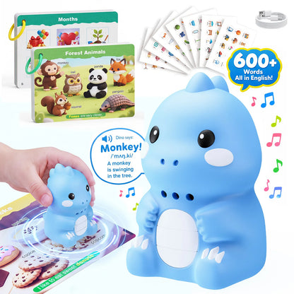 🎁Kids English Talking Pen Learning Set – Interactive Flashcards & Dinosaur Stickers