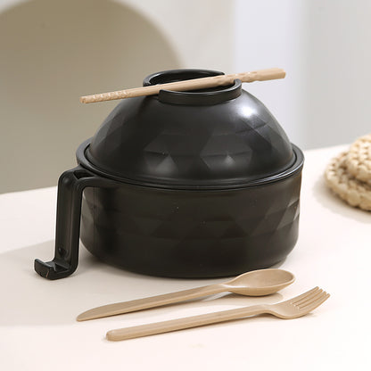 6PCS Microwave Ramen Bowl Set with Lid, Handle & Chopsticks