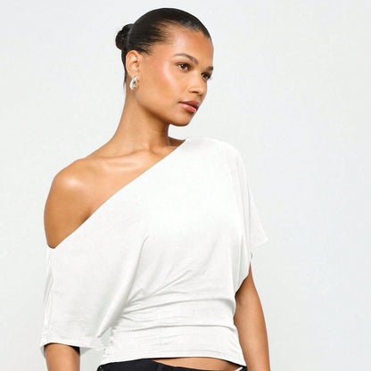 Women's Off-Shoulder Slim Fit Crop Top