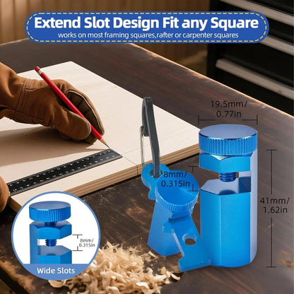 GJANSH Stair Gauges for Framing Square – Aluminum Framing Jig with Holder & Hook, Precision Layout Tool for Carpentry, Speed Square & Circular Saw