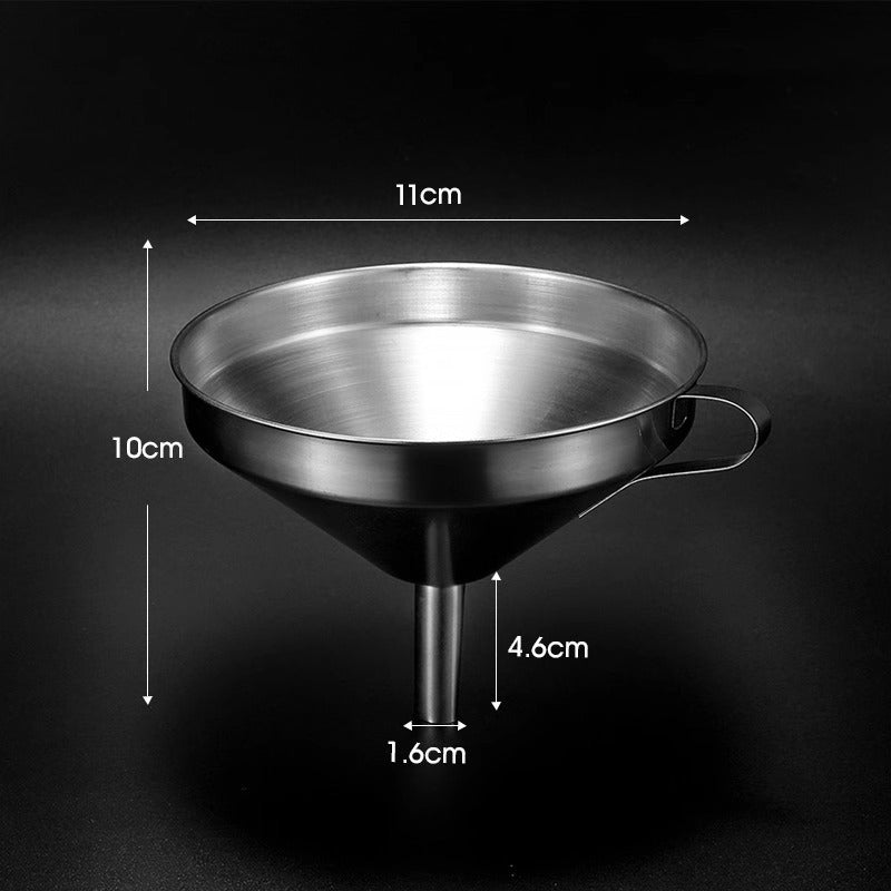 Stainless Steel Kitchen Funnel with Fine Mesh Filter – Food Grade Funnel Set for Oils, Liquids & Baking