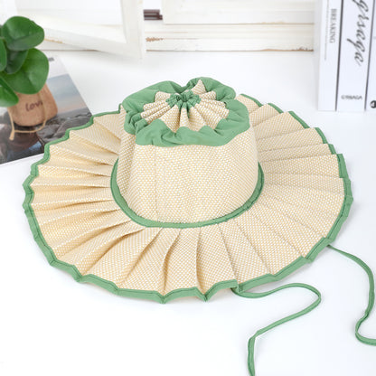 Women’s Foldable Straw Sun Hat 👒☀️ | UPF 50+ Wide Brim Ponytail Beach Visor