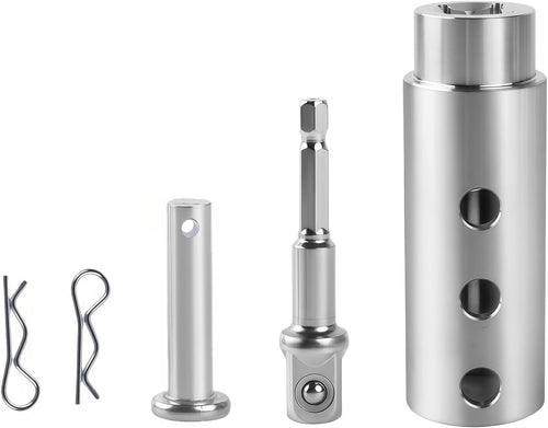 GJANSH Trailer Jack Drill Adapter – Heavy Duty RV Trailer Jack Adapter for 1-Inch Drive Shaft & 1/2-Inch Drill Socket, Compatible with Turbo & EZ Crank, Perfect for RVs, Dump Trailers, Camper Vans & DIY Projects
