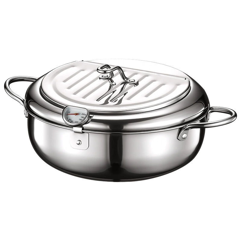 304 Stainless Steel Deep Fryer Pot With Thermometer