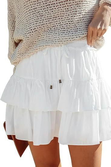 Women's Boho Ruffle Layered Mini Skort