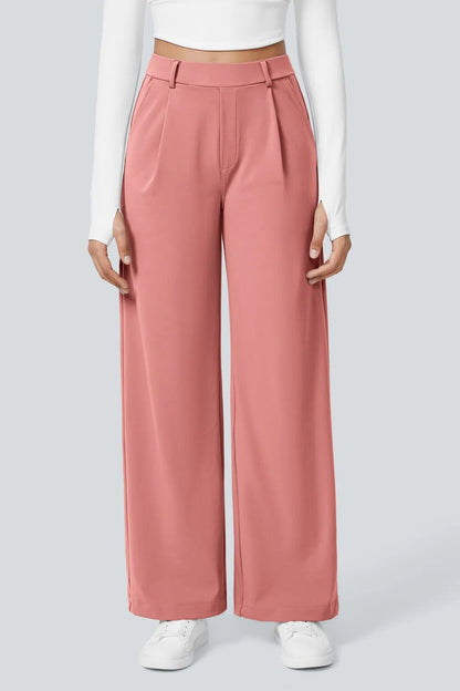 High-Waisted Stretch Straight Leg Pocket Work Pants
