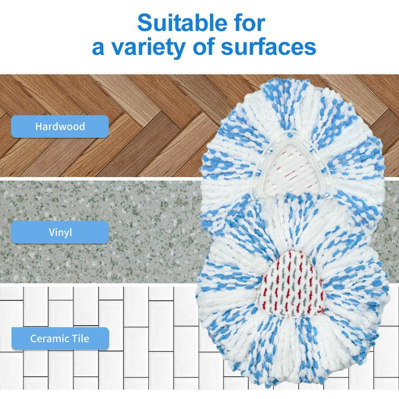 Upgraded Spin Mop Replacement Head with Built-in Scrub Pad