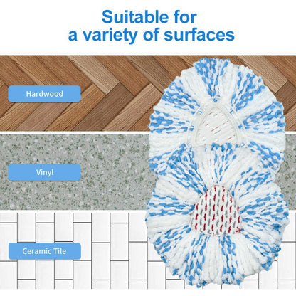 Upgraded Spin Mop Replacement Head with Built-in Scrub Pad