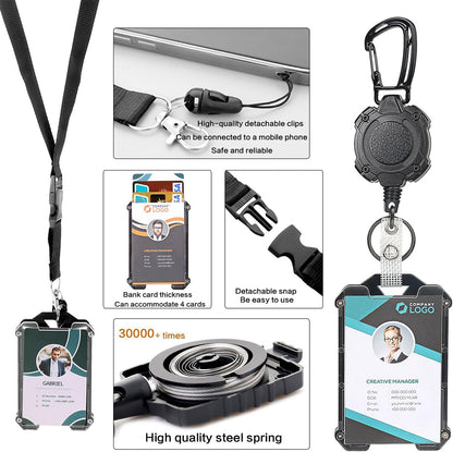 🔐 Heavy Duty Retractable Badge Holder & Tactical ID Clip Set