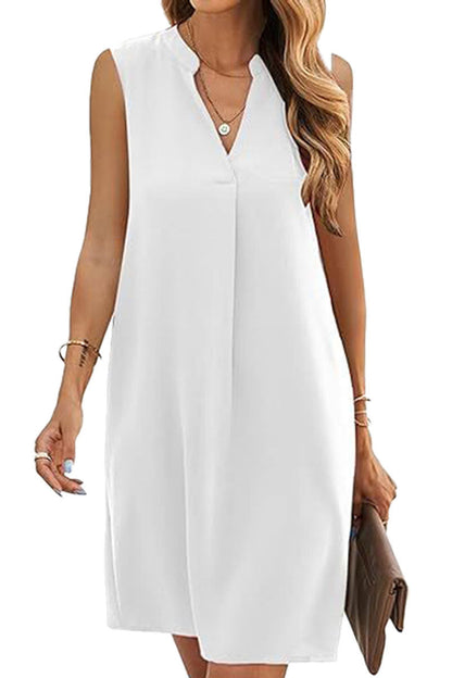 Women's Sleeveless Floral V-Neck Swing Beach Dress