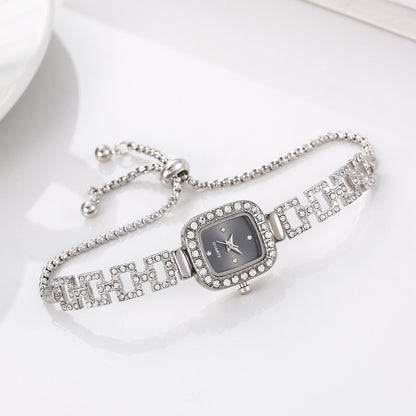 Women's Square Rhinestone Watch – Elegant Quartz Wristwatch with Adjustable Strap & Sparkling Crystal Accents