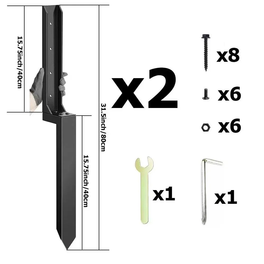 🎁2PCS Fence Post Repair Kit – Reinforced Fixing Kit with Screws & Tools