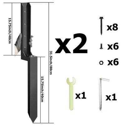 🎁2PCS Fence Post Repair Kit – Reinforced Fixing Kit with Screws & Tools