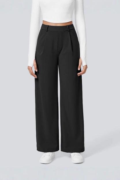 High-Waisted Stretch Straight Leg Pocket Work Pants