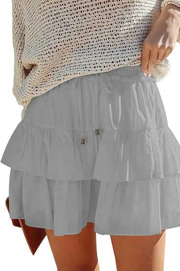 Women's Boho Ruffle Layered Mini Skort