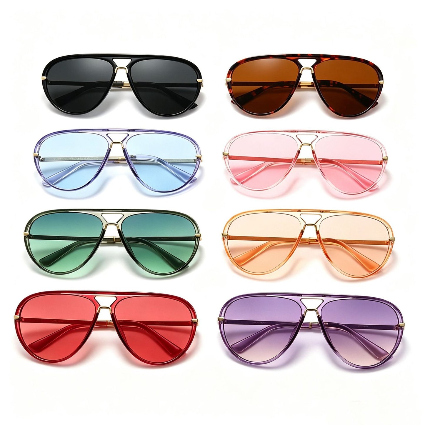 Retro Aviator Sunglasses | 2026 New Fashion Multi-Color Gradient Shades