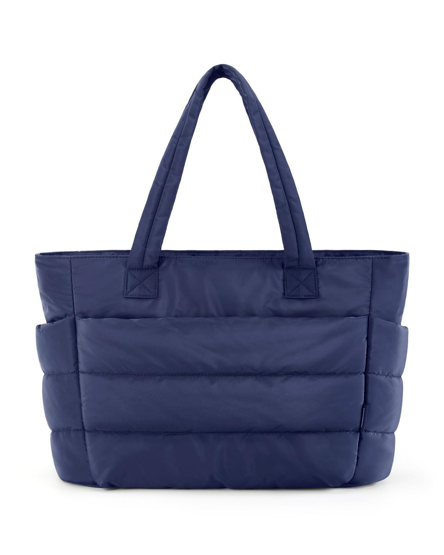 Floral Quilted Puffer Tote Bag – Lightweight Laptop Shoulder Bag