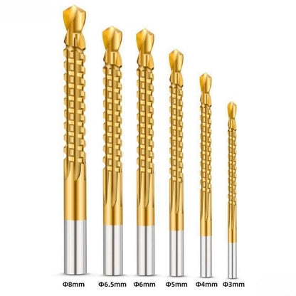 6-Piece Titanium HSS Serrated Drill Bit Set 3-8mm